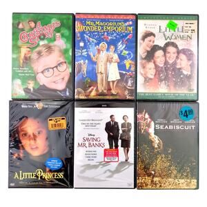 Family Films DVD 6 Pack Lot Little Women Seabiscuit Christmas Story New Sealed